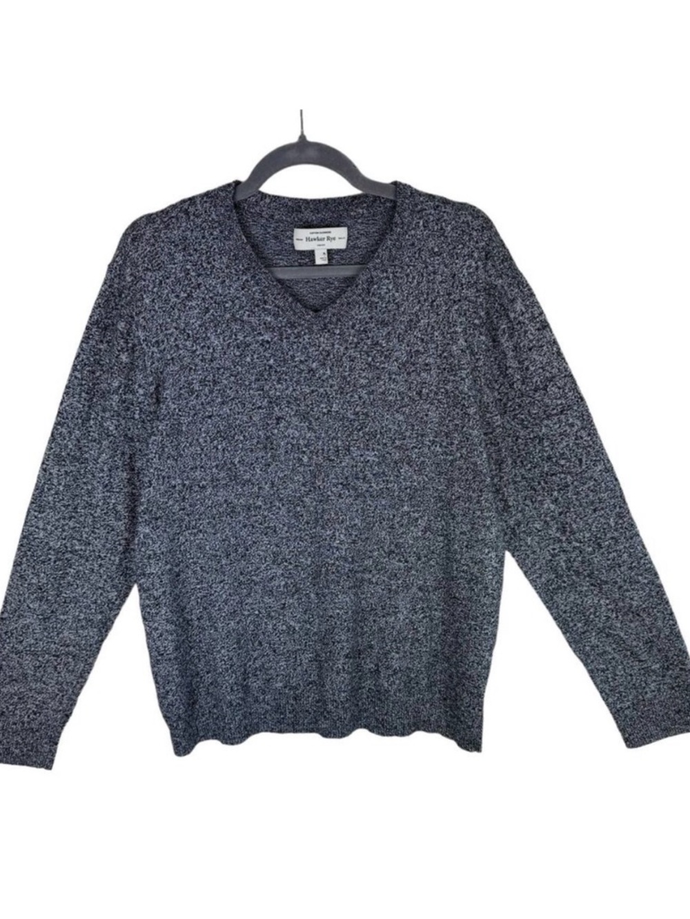 Hawker Rye Stitch Fix Heather Gray Cotton Cashmere V-Neck Sweater Mens Size XL‎